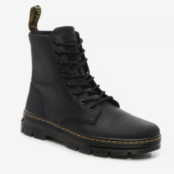 Dr. Martens Black Leather Combat Men's Boots Size 5M